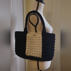 Chic Black and Cream Tote Bag